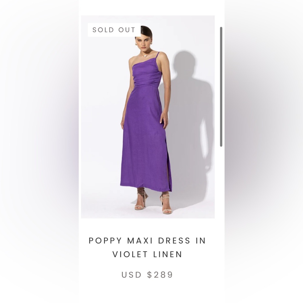 Sold out online Violet Lusana poppy linen dress in XS. NWT